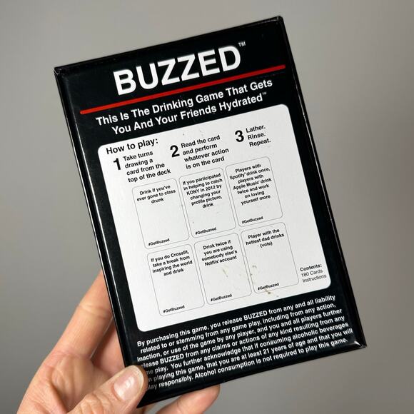 Buzzed "This Is The Drinking Game That Gets Your Friends Hydrated" Card Game - Picture 5 of 6